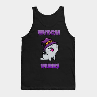 Cute Kawaii Witch Cat  Witch Vibes Wiccan Spiritual Tank Top